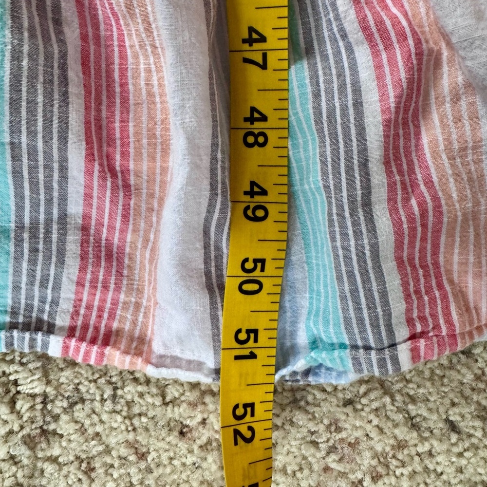 Jessica Simpson Cotton/Linen Size L Pastel Striped Maxi Dress - Picture 6 of 8